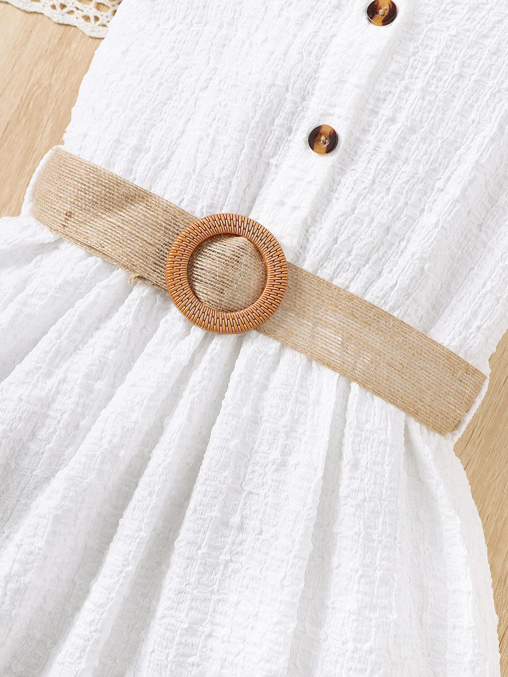 Children's clothing Girls' Short sleeved Dress, White Bubble Sleeve casual Dress suitable for Girls aged 8-12 in Summer Dress