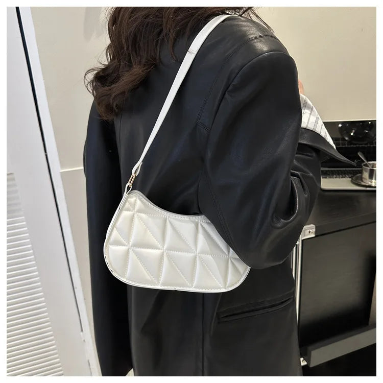 Black PU Leather Shoulder Bag Retro Solid Color Casual Female Hobos Handbags Women's Fashion Handbags Shopper Clutch Purse