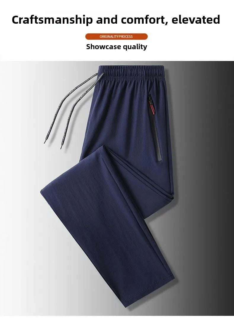 Men's Summer Trendy Casual Print Quick-Dry Long Pants Breathable Comfortable Lightweight Fashionable Men's Summer Trousers