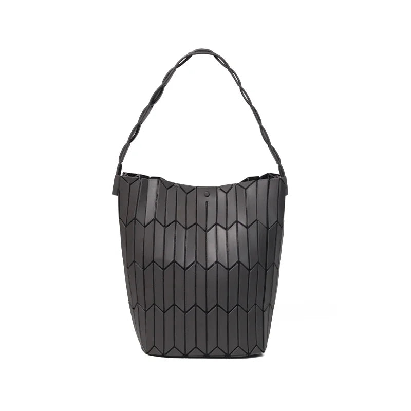 Large Capacity Geometric Diamond Work Bag Handheld Basket Bucket Bag Summer Handbag Women's Single Shoulder Underarm Bag