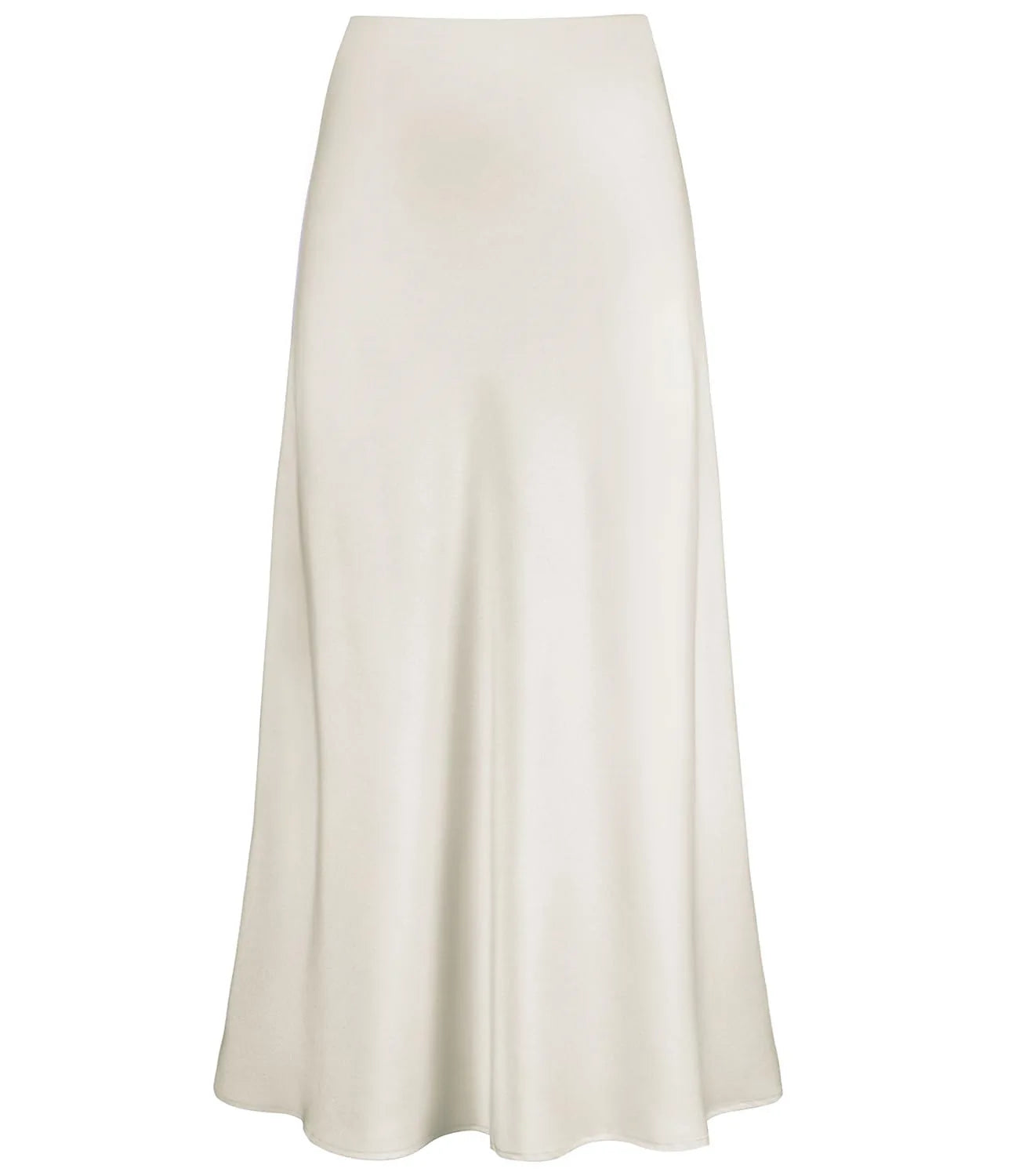 Elegant Faux Silk Satin Skirts for Women High Waist A-line Office Lady  Solid Color Glossy Finish Fishtail Skirt