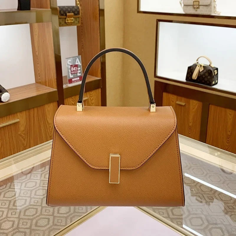 New Women's Bags Atmospheric Solid Colour Handbags Handbags Versatile Ladies Commuting Single Shoulder Crossbody Bag