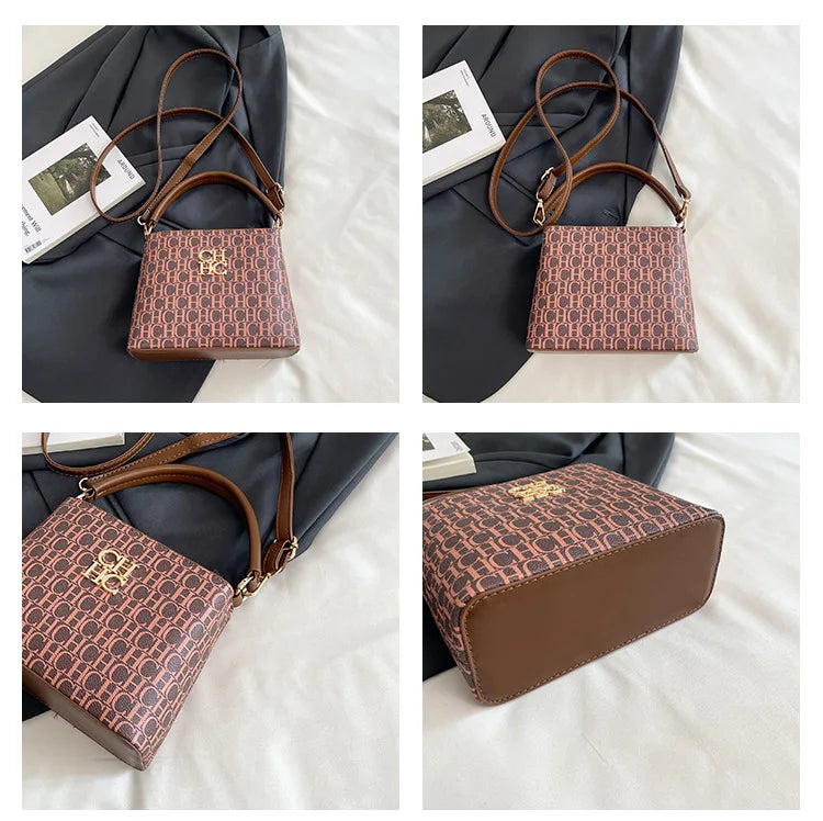 Handheld Bucket Bag For Women Shoulder Crossbody Bag Fashion Large Capacity Trendy Versatile Compartment Underarm Letter Bag