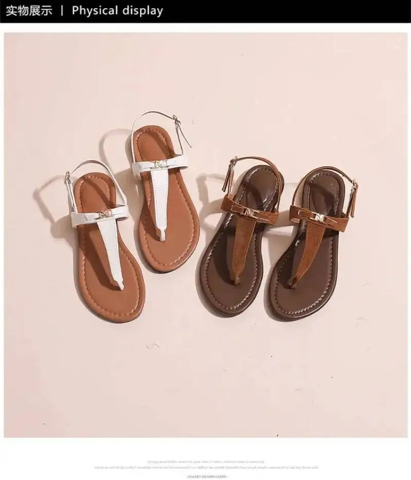 2026 Women's Shoes Fashion Daily Sandals Women Buckle Strap Flat With Outdoor Open Toe Female Shoe