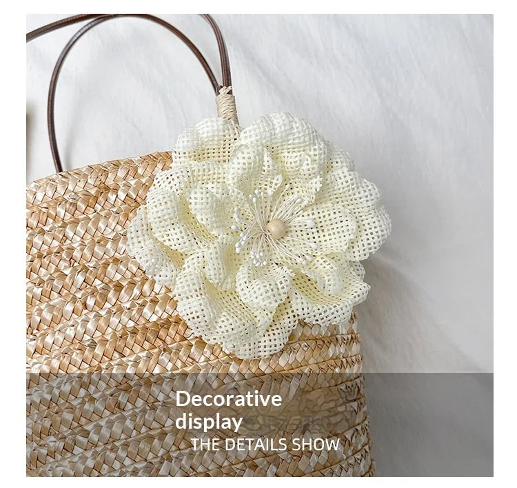Simple Design Straw Handbags For Women Handmade Telescopic design   Comfortable handbag Summer fashion Pack Bucket Bag