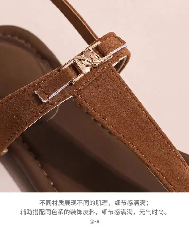 2026 Women's Shoes Fashion Daily Sandals Women Buckle Strap Flat With Outdoor Open Toe Female Shoe