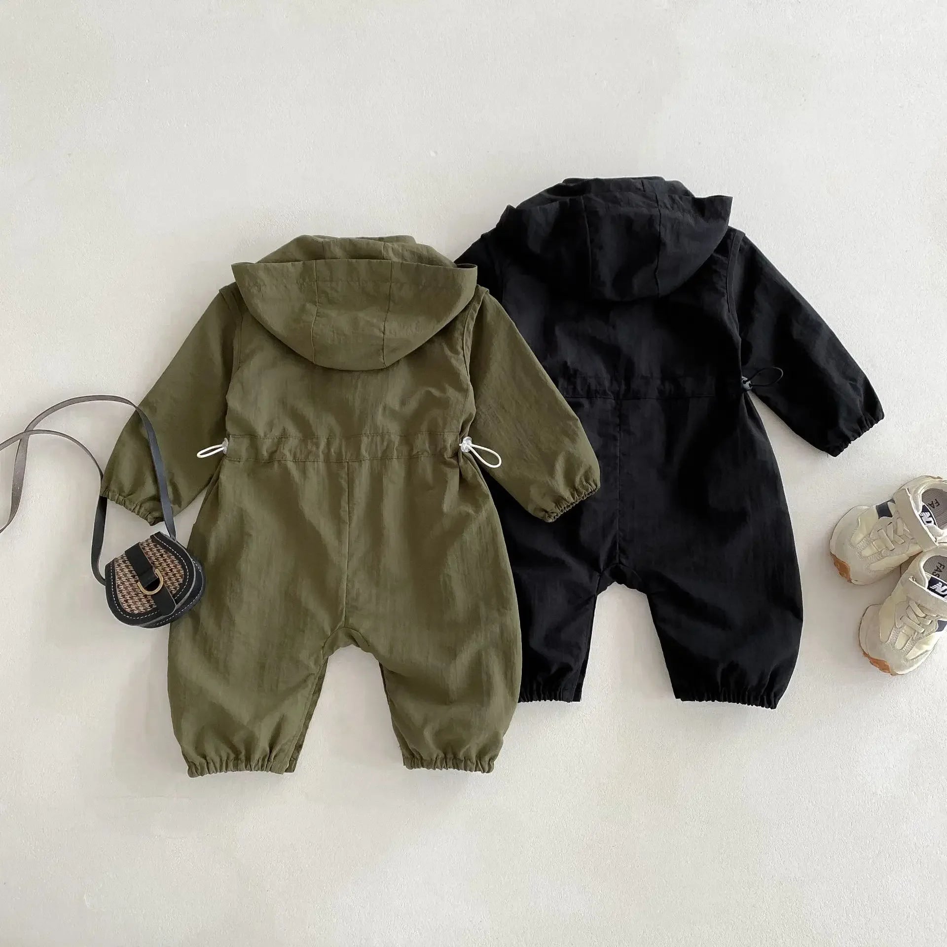 8990 Baby One-piece Clothes Spring New Baby Hooded Frock Boy's Clothes Casual 0-3Year Baby Climbing Clothes