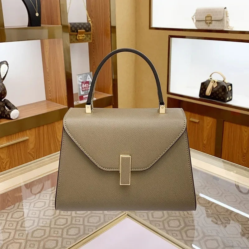 New Women's Bags Atmospheric Solid Colour Handbags Handbags Versatile Ladies Commuting Single Shoulder Crossbody Bag