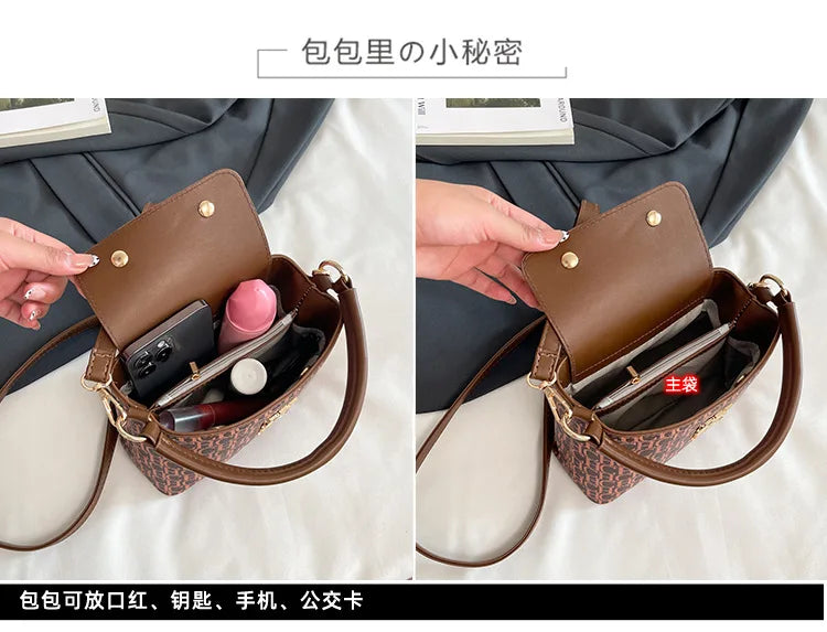 Handheld Bucket Bag For Women Shoulder Crossbody Bag Fashion Large Capacity Trendy Versatile Compartment Underarm Letter Bag