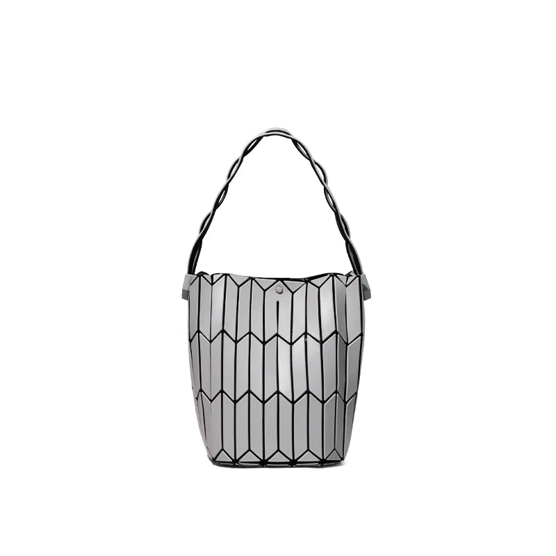 Large Capacity Geometric Diamond Work Bag Handheld Basket Bucket Bag Summer Handbag Women's Single Shoulder Underarm Bag