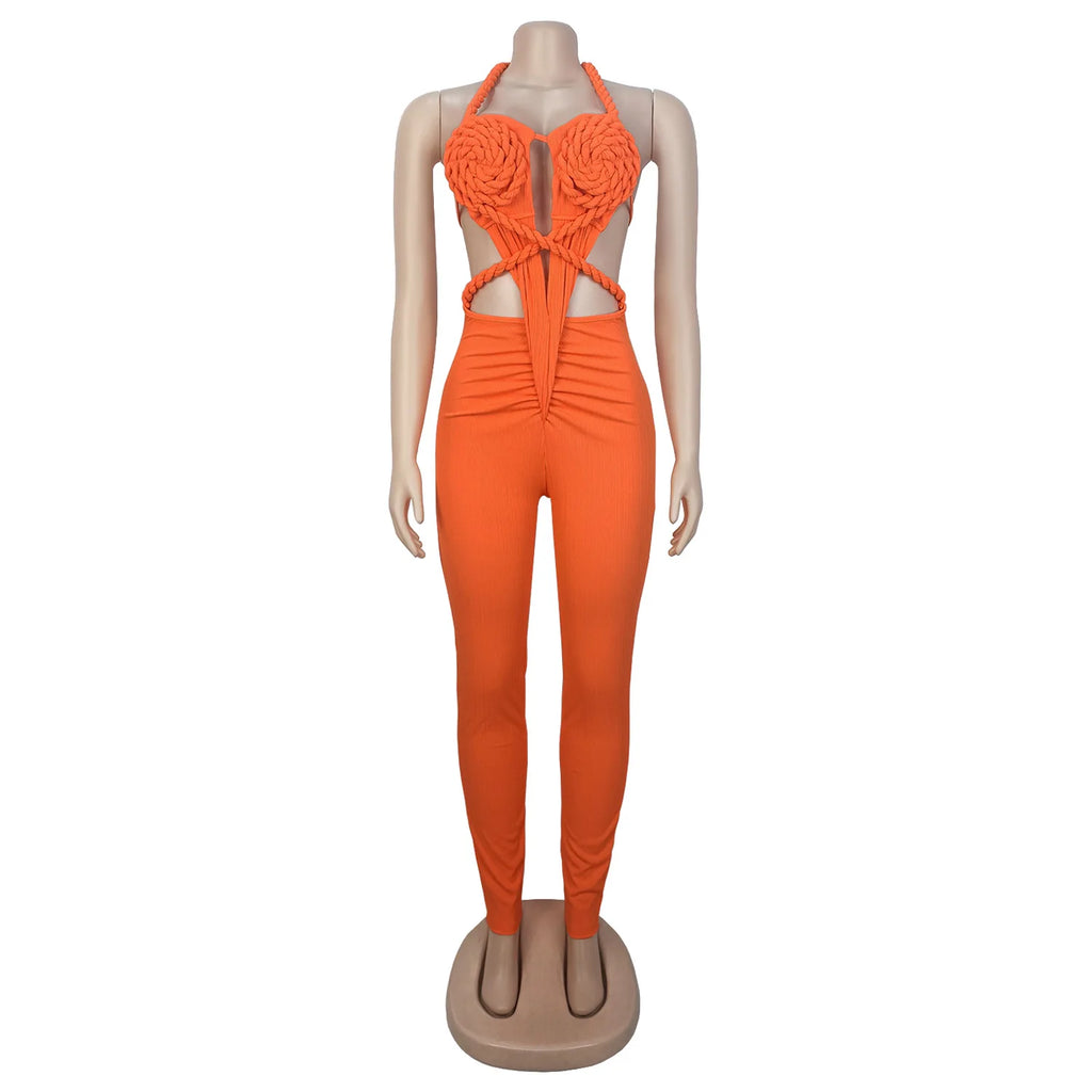 Sexy Bodysuit women's jumpsuits and rompers Rompers Woman Clothes1 Piece Set Playsuit Hang neck backless Female Clothing HXY309