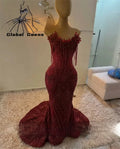 Red Prom Dresses For Girls 2026 Sparkly Sequins Mermaid Crystals Tassel Party Dress Luxury Sleeveless Evening Gowns Customized