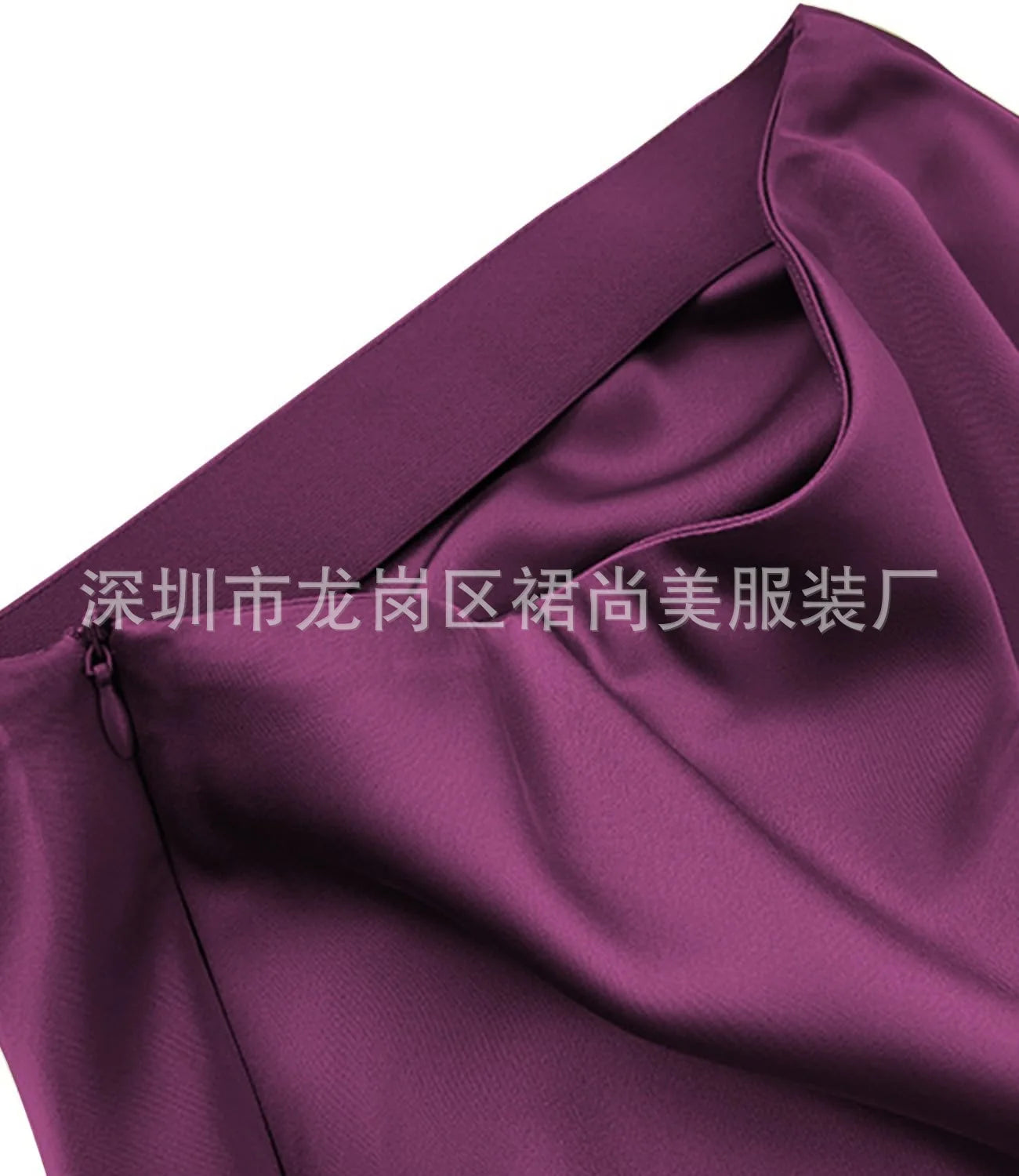 Elegant Faux Silk Satin Skirts for Women High Waist A-line Office Lady  Solid Color Glossy Finish Fishtail Skirt