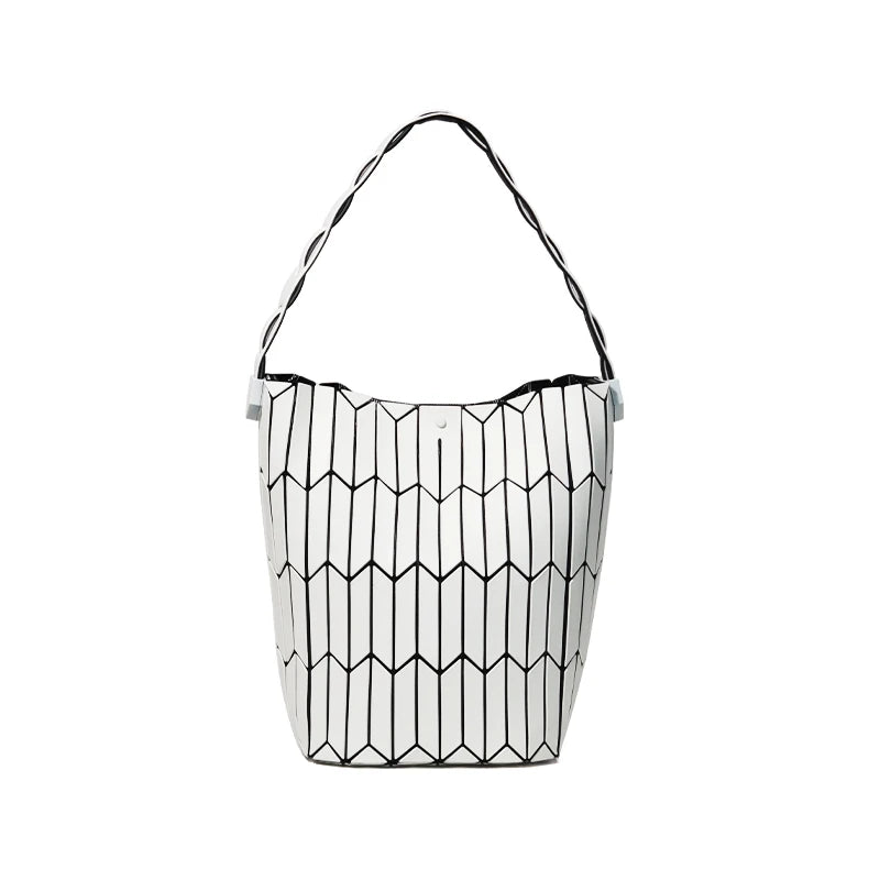 Large Capacity Geometric Diamond Work Bag Handheld Basket Bucket Bag Summer Handbag Women's Single Shoulder Underarm Bag