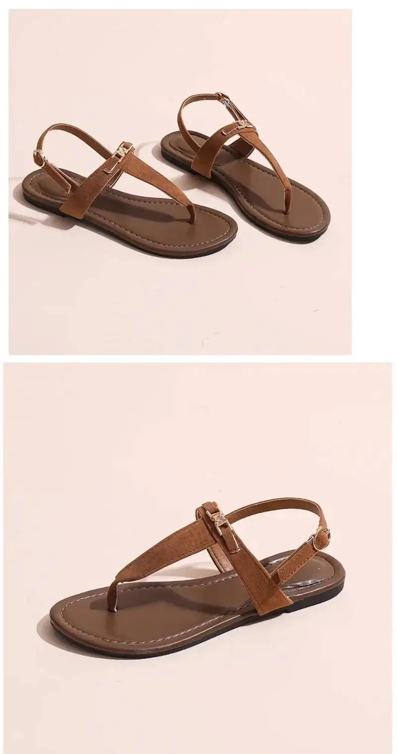 2026 Women's Shoes Fashion Daily Sandals Women Buckle Strap Flat With Outdoor Open Toe Female Shoe
