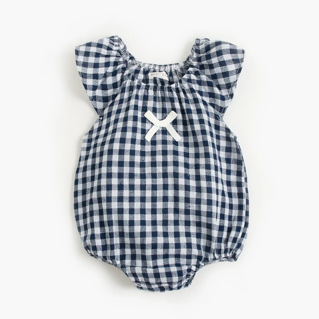 Newborn Fashion Clothes Plaid Baby Girl Summer Bodysuit Cute Infants Girls Clothing