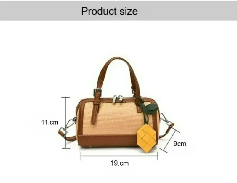 Trendy and Fashionable Woven Handbag for Women - New Style, Versatile for All Occasions, Crossbody Backpack with Boston Design.