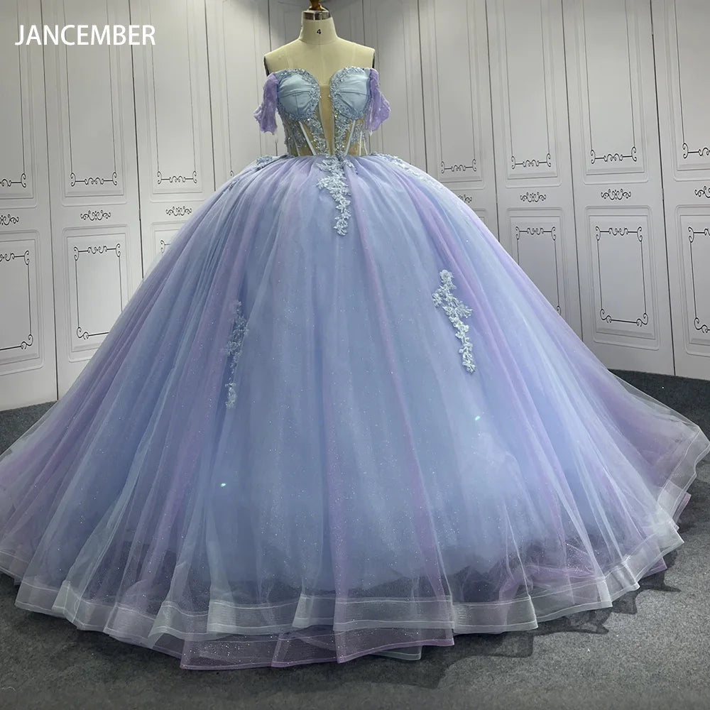 Classic Blue Long Dresses For Girls Fashion Prom Host Elegant Customized Formal Birthday Banquet Children High Quality Gowns