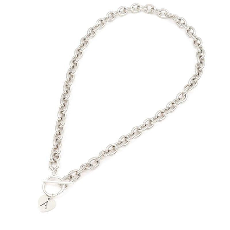 A–Z Initial Alphabet Letter Necklace with Heart Pendant - Vintress Fashion