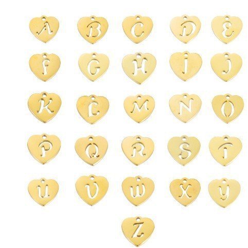A–Z Initial Alphabet Letter Necklace with Heart Pendant - Vintress Fashion