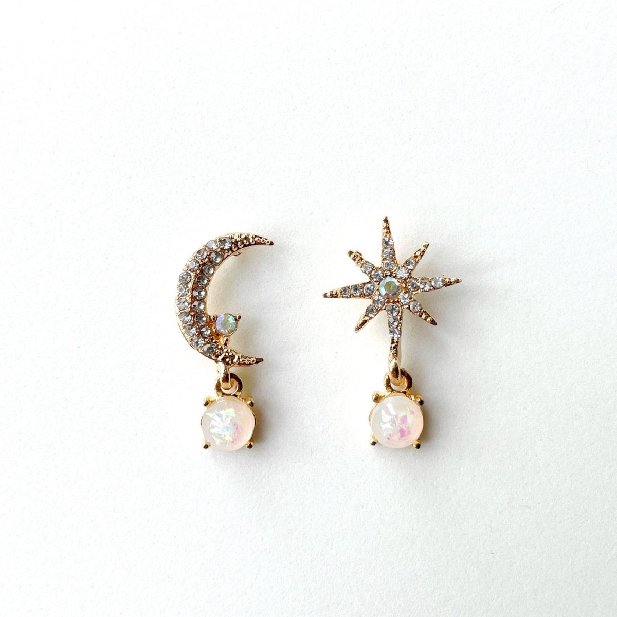 Andromeda Moon and Star Mismatch Earrings - Vintress Fashion