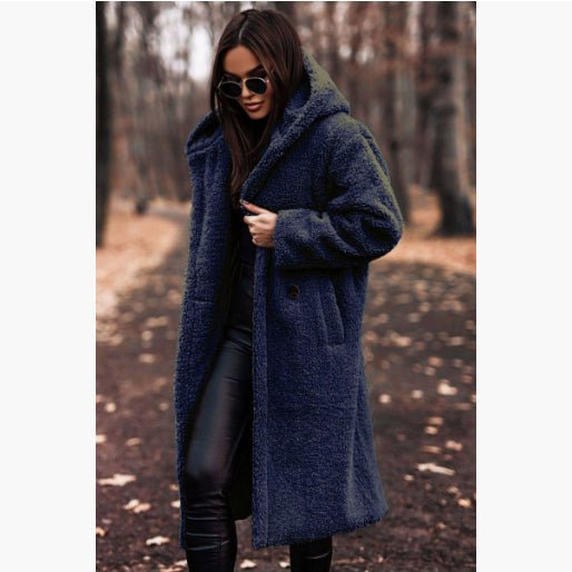 Autumn Winter Fashion Elegant Long Coat Woman Plush Warm Faux Fleece Coat  - Vintress Fashion