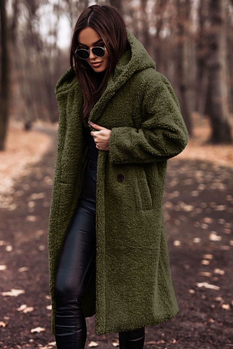 Autumn Winter Fashion Elegant Long Coat Woman Plush Warm Faux Fleece Coat  - Vintress Fashion