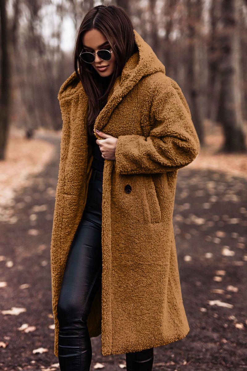 Autumn Winter Fashion Elegant Long Coat Woman Plush Warm Faux Fleece Coat  - Vintress Fashion
