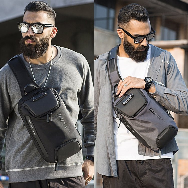 BANGE Men Security USB Chest Bag Portable Outdoor Shoulder Bag, Outdoor Shoulder Bag - Vintress Fashion