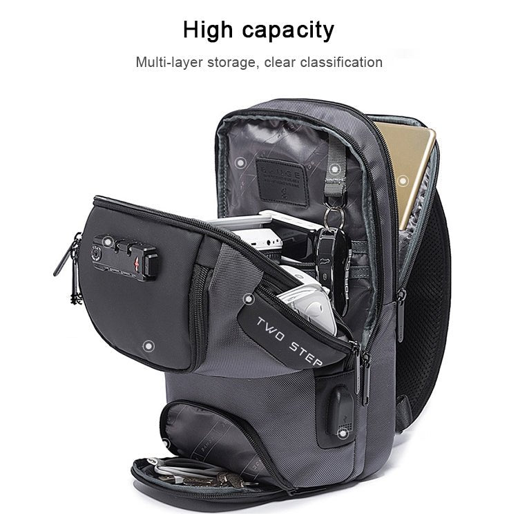 BANGE Men Security USB Chest Bag Portable Outdoor Shoulder Bag, Outdoor Shoulder Bag - Vintress Fashion