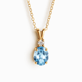 Blue Topaz Pendant Necklace in 18k Gold Vermeil - Vintress Fashion
