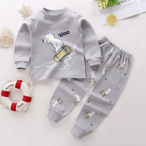 Boys & Girls Pajamas Kids Long T-shirt + Pants - Vintress Fashion