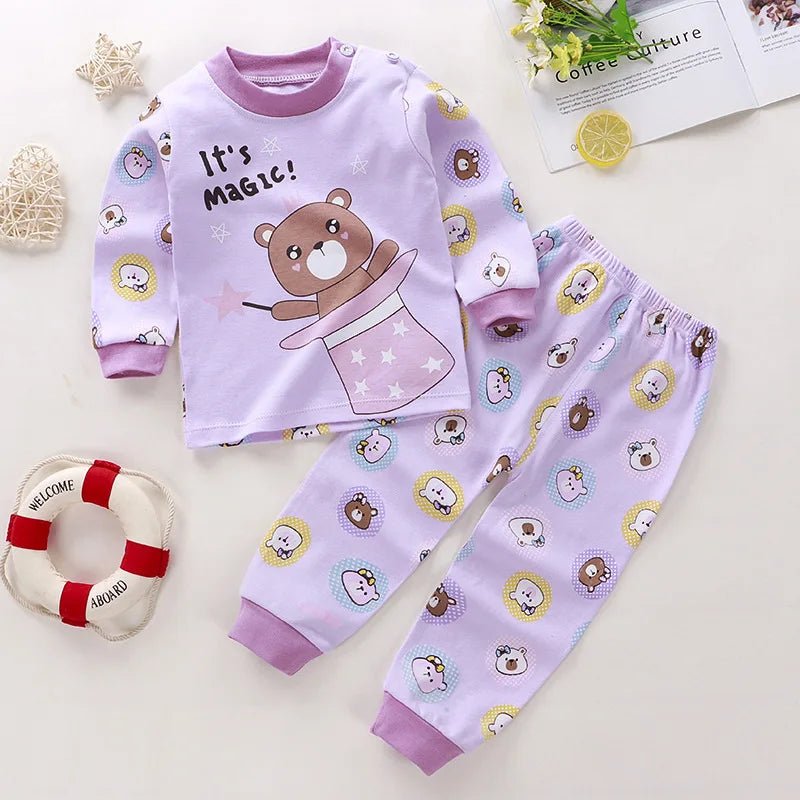 Boys & Girls Pajamas Kids Long T-shirt + Pants - Vintress Fashion