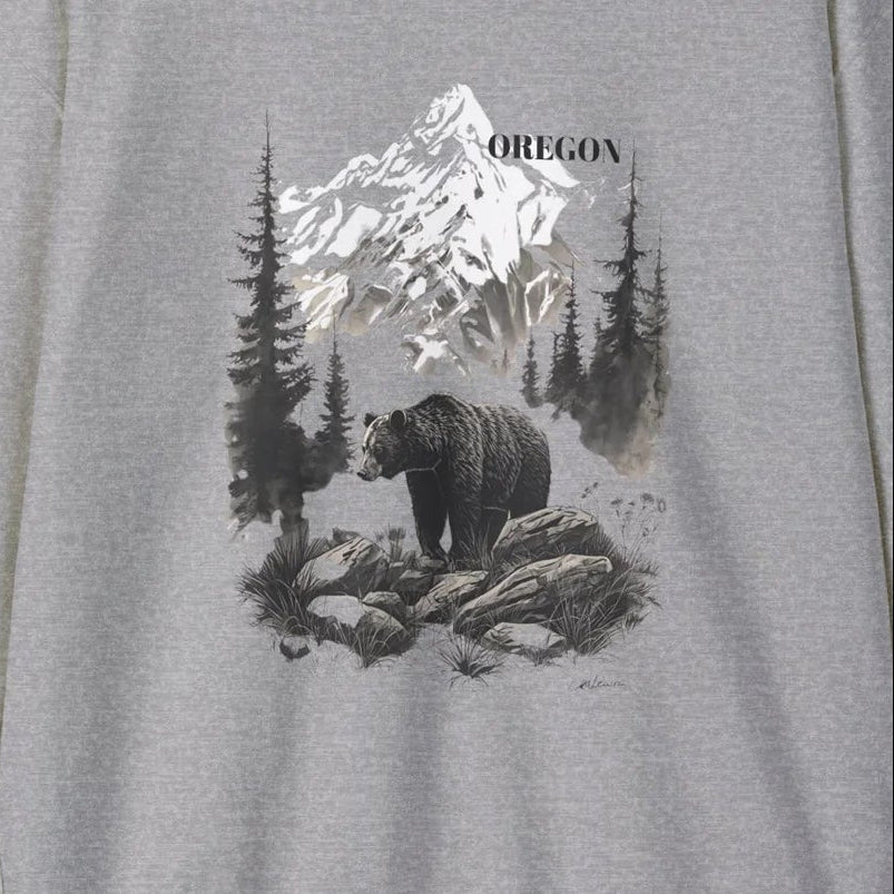 Brag Vintage Oregon Bear Sweatshirt Grey - Vintress Fashion