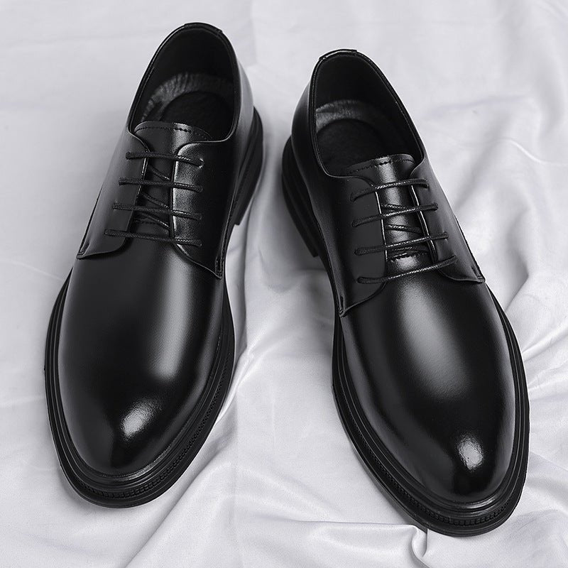Business Formal Wear British Commuter Leather Black Leather Shoes - Vintress Fashion