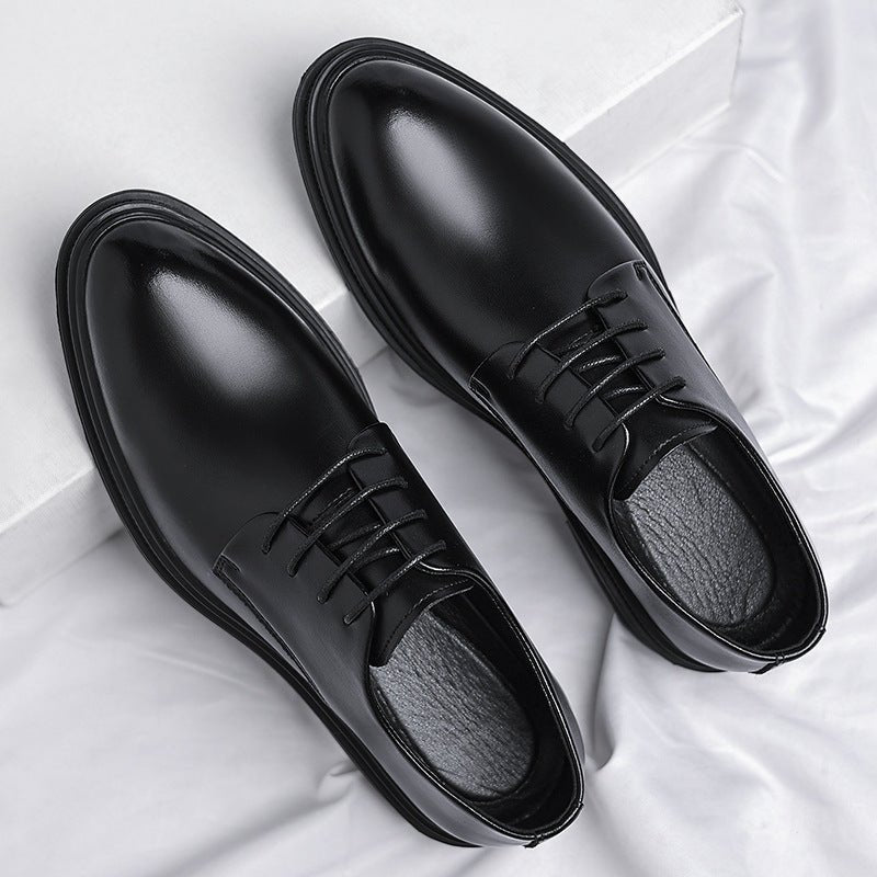 Business Formal Wear British Commuter Leather Black Leather Shoes - Vintress Fashion