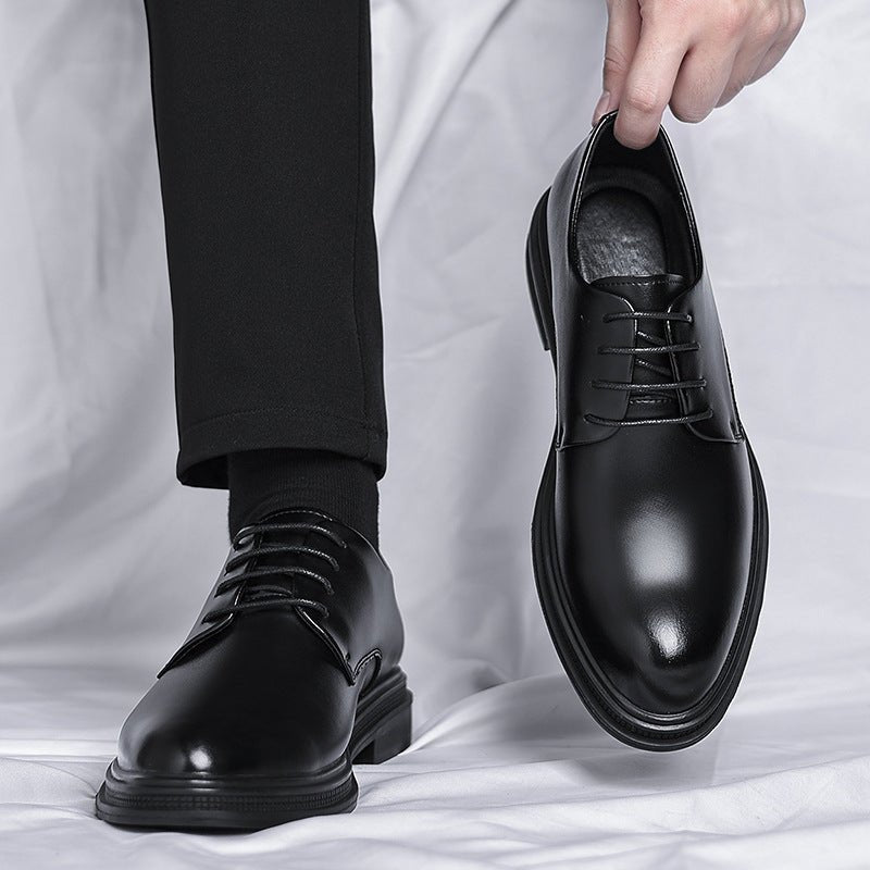 Business Formal Wear British Commuter Leather Black Leather Shoes - Vintress Fashion