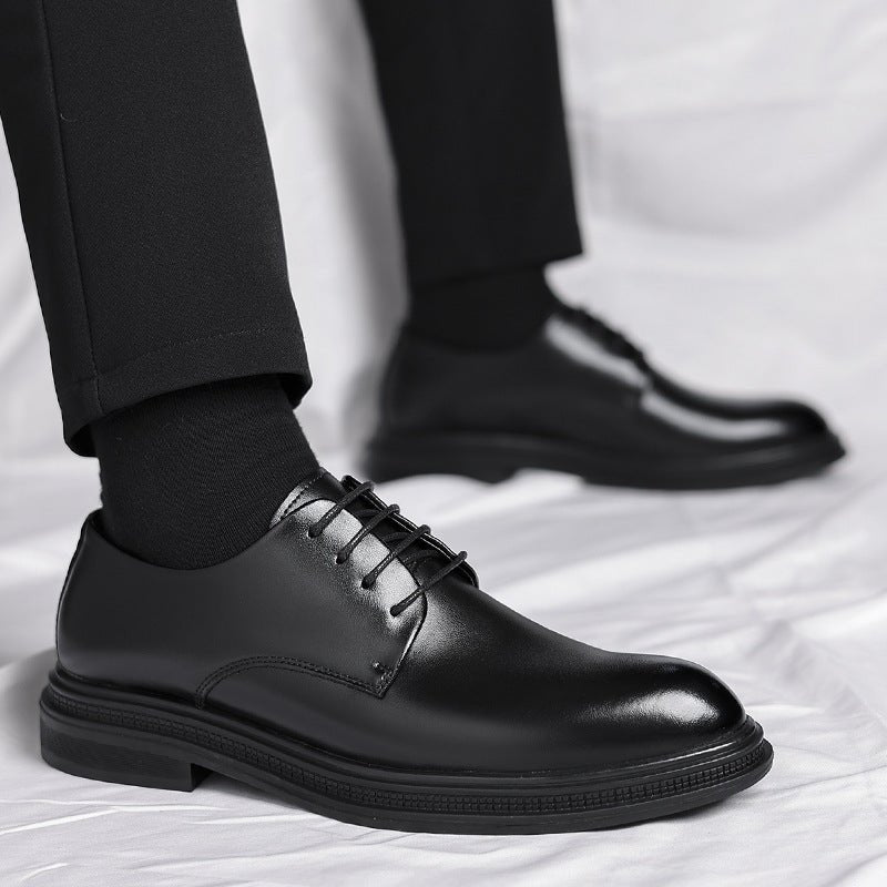 Business Formal Wear British Commuter Leather Black Leather Shoes - Vintress Fashion