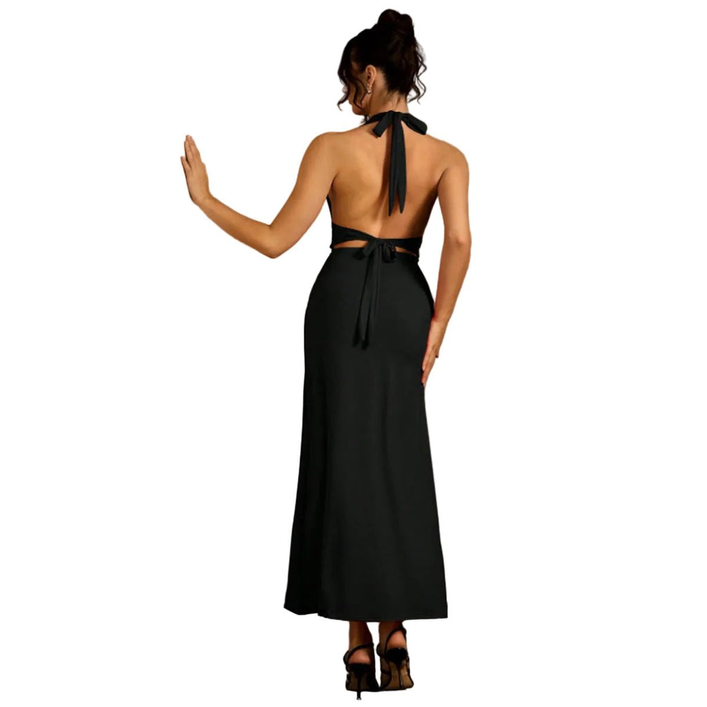 Chic Neck-Hanging Backless Bodycon Dress - Vintress Fashion