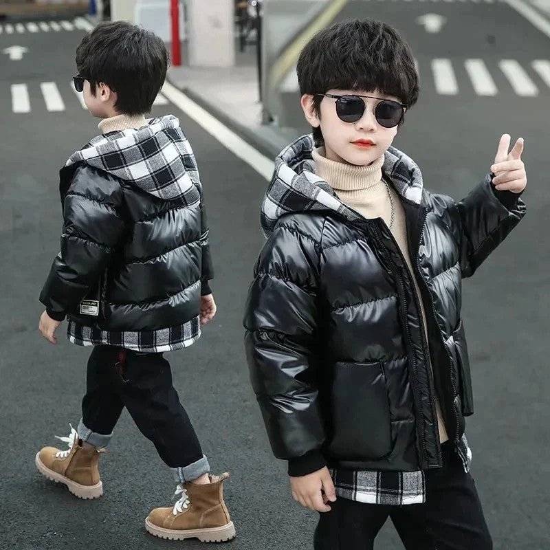 Children's Padded Jacket New Boys Down Padded Jacket Kids Winter Hooded Jacket - Vintress Fashion