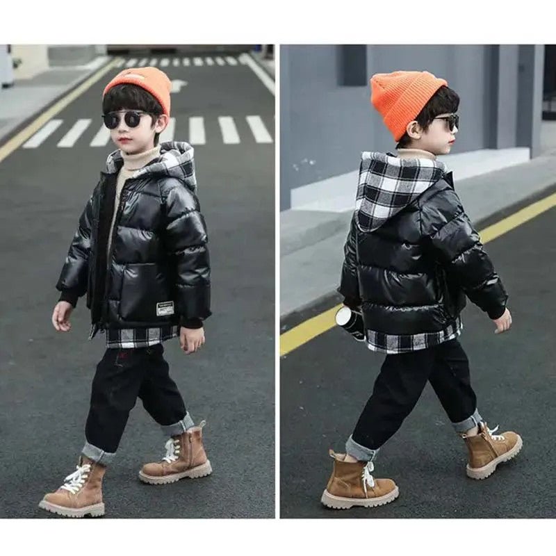 Children's Padded Jacket New Boys Down Padded Jacket Kids Winter Hooded Jacket - Vintress Fashion