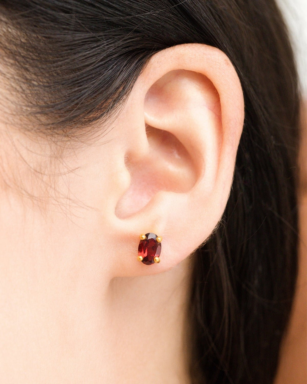 Complete Set - Garnet Jewellery Set in 18k Gold Vermeil - Vintress Fashion