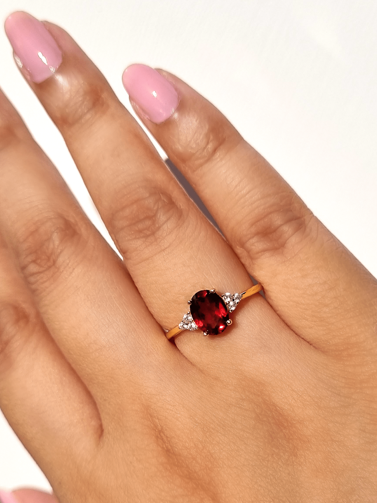 Complete Set - Garnet Jewellery Set in 18k Gold Vermeil - Vintress Fashion