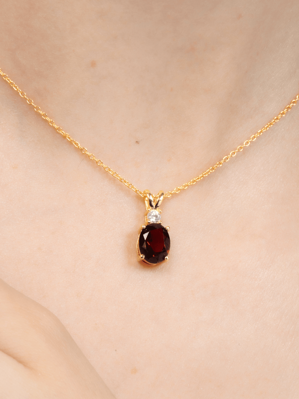 Complete Set - Garnet Jewellery Set in 18k Gold Vermeil - Vintress Fashion