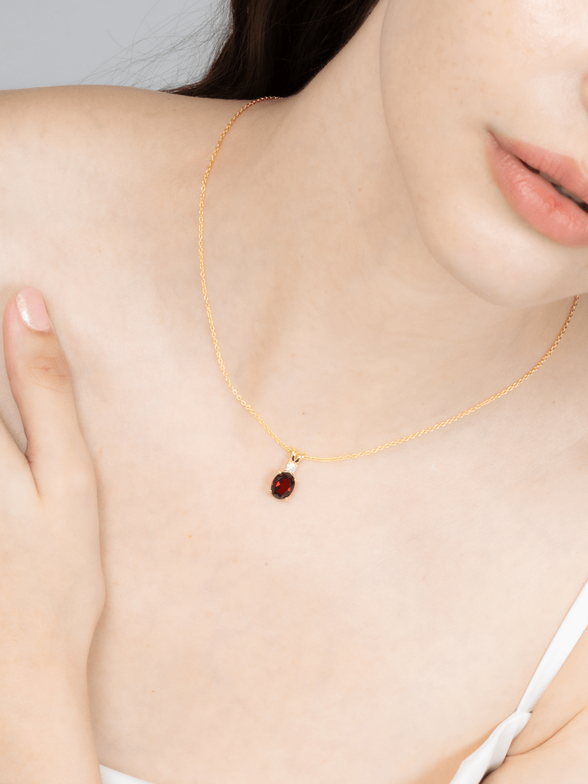 Complete Set - Garnet Jewellery Set in 18k Gold Vermeil - Vintress Fashion
