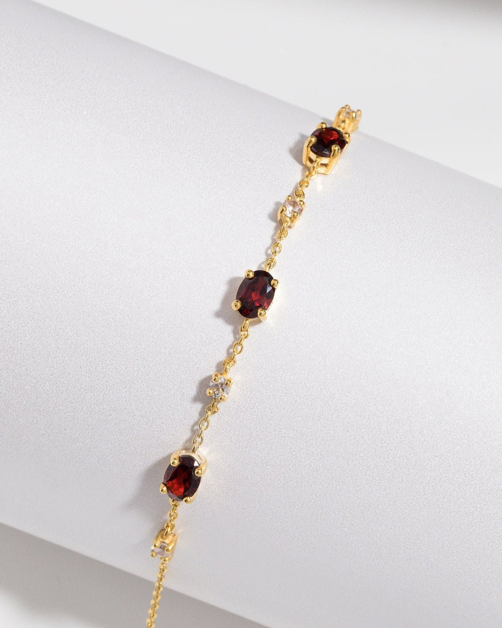 Complete Set - Garnet Jewellery Set in 18k Gold Vermeil - Vintress Fashion