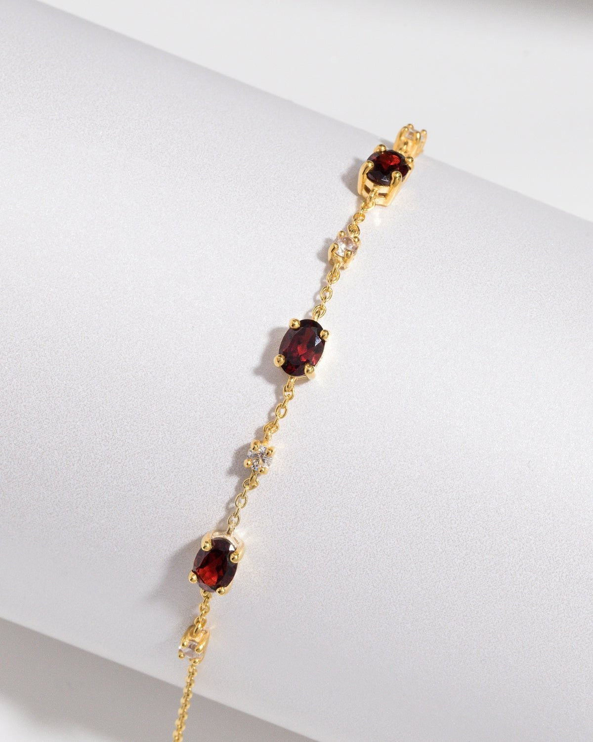 Complete Set - Garnet Jewellery Set in 18k Gold Vermeil - Vintress Fashion