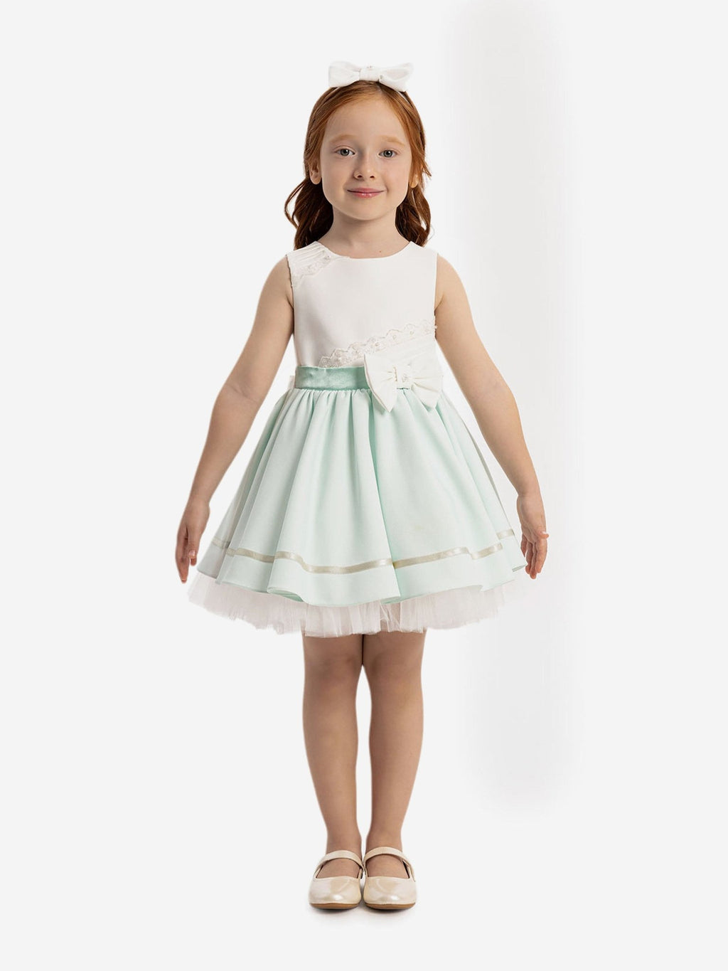 DRESS & Fleur Baby Girls Dress with Headband in Green - Vintress Fashion