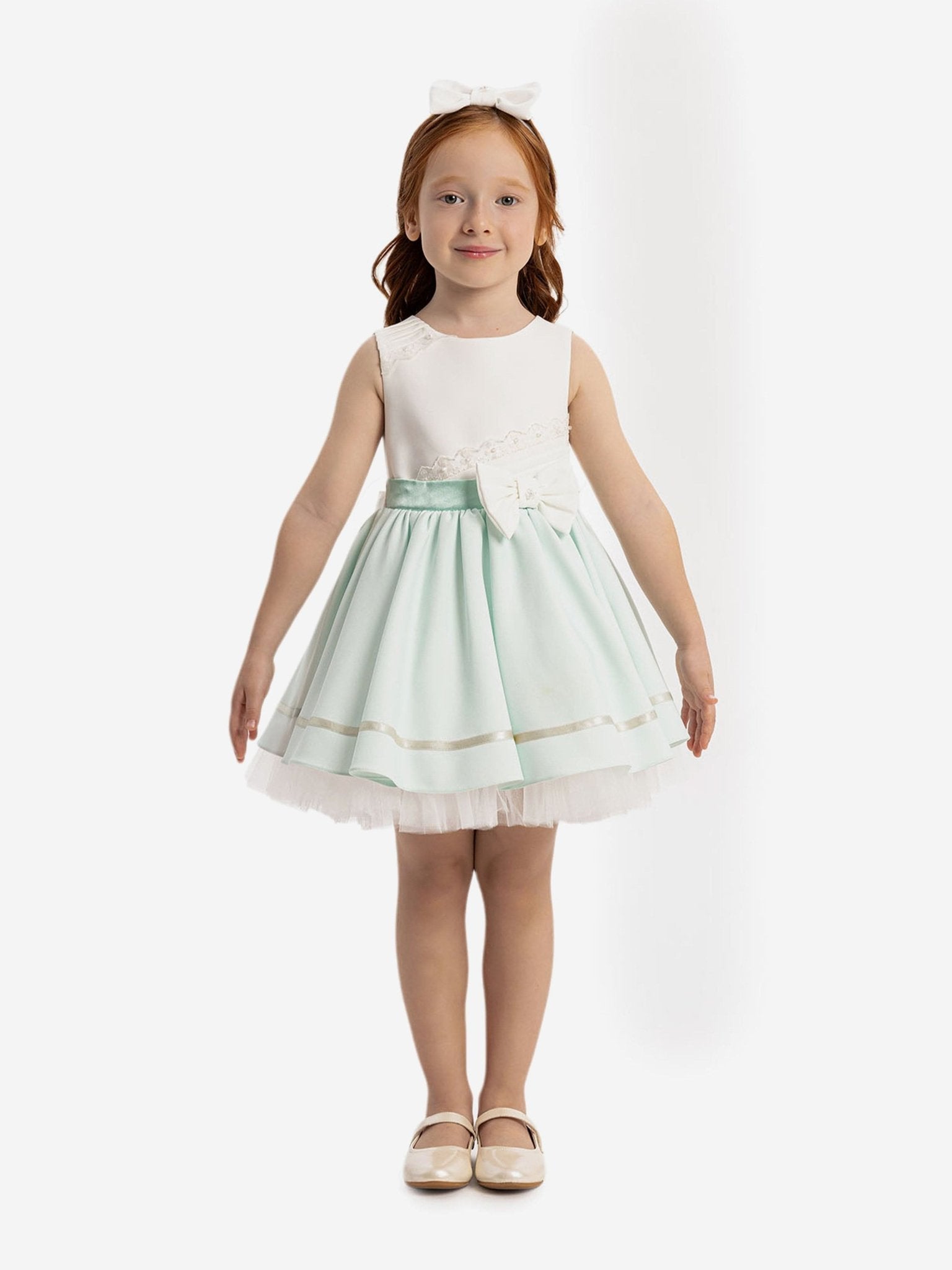 DRESS & Fleur Baby Girls Dress with Headband in Green - Vintress Fashion