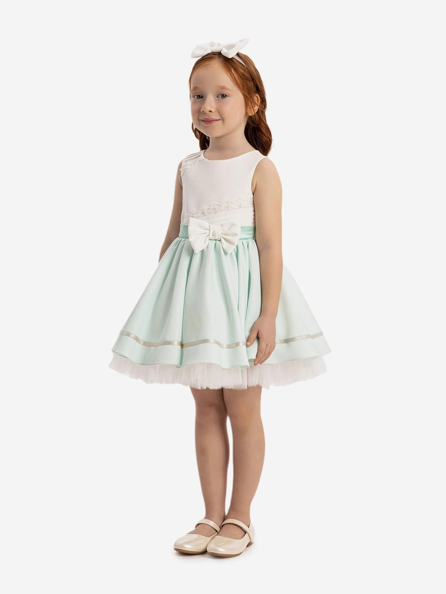 DRESS & Fleur Baby Girls Dress with Headband in Green - Vintress Fashion